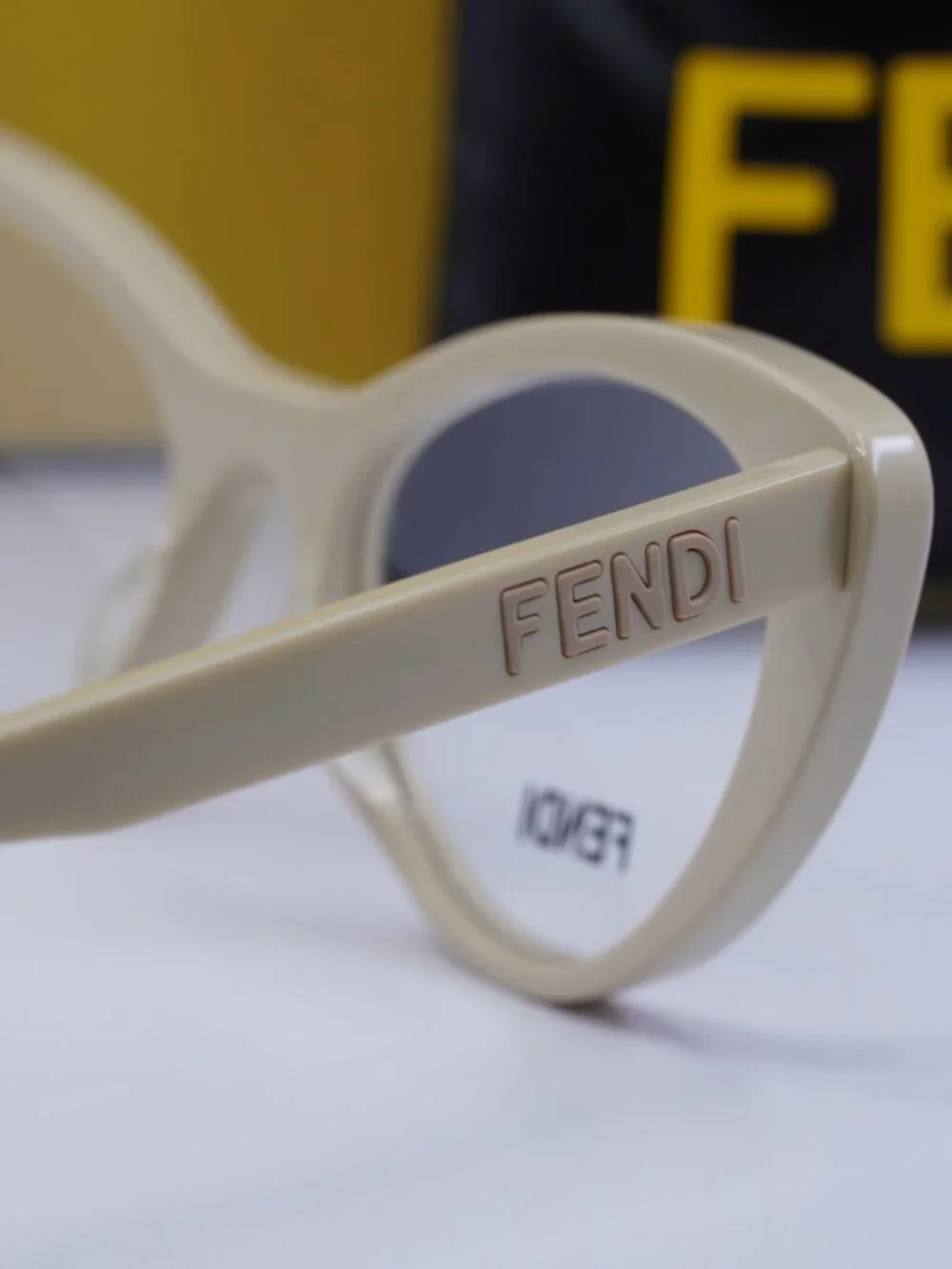Fendi FE50075I 057 Cat Eye Eyeglasses 53mm - Shiny Beige